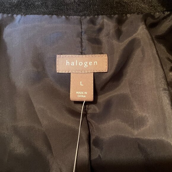 Halogen Gray Velvet Blazer, Size Large, 3/4 Sleeve Cotton Blend Jacket‎ NEW - Picture 2 of 11